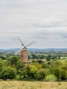 Quainton Windmill and the Chilterns backdrop